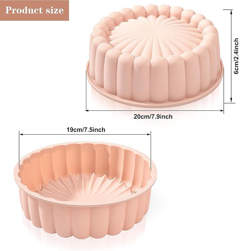 Silikonform för tårta Återanvändbar Non-stick Tårtform 8 tum Rund Bakplåt Tårta Mousse Bakverk Bakning Dessertform Brownie Tarte Paj