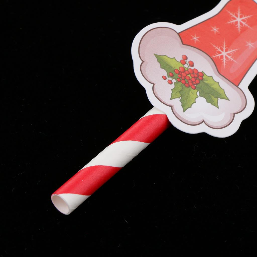 Tree Drinking Straws Cocktail Christmas Birthday Party Paper Straws, Pack of 10