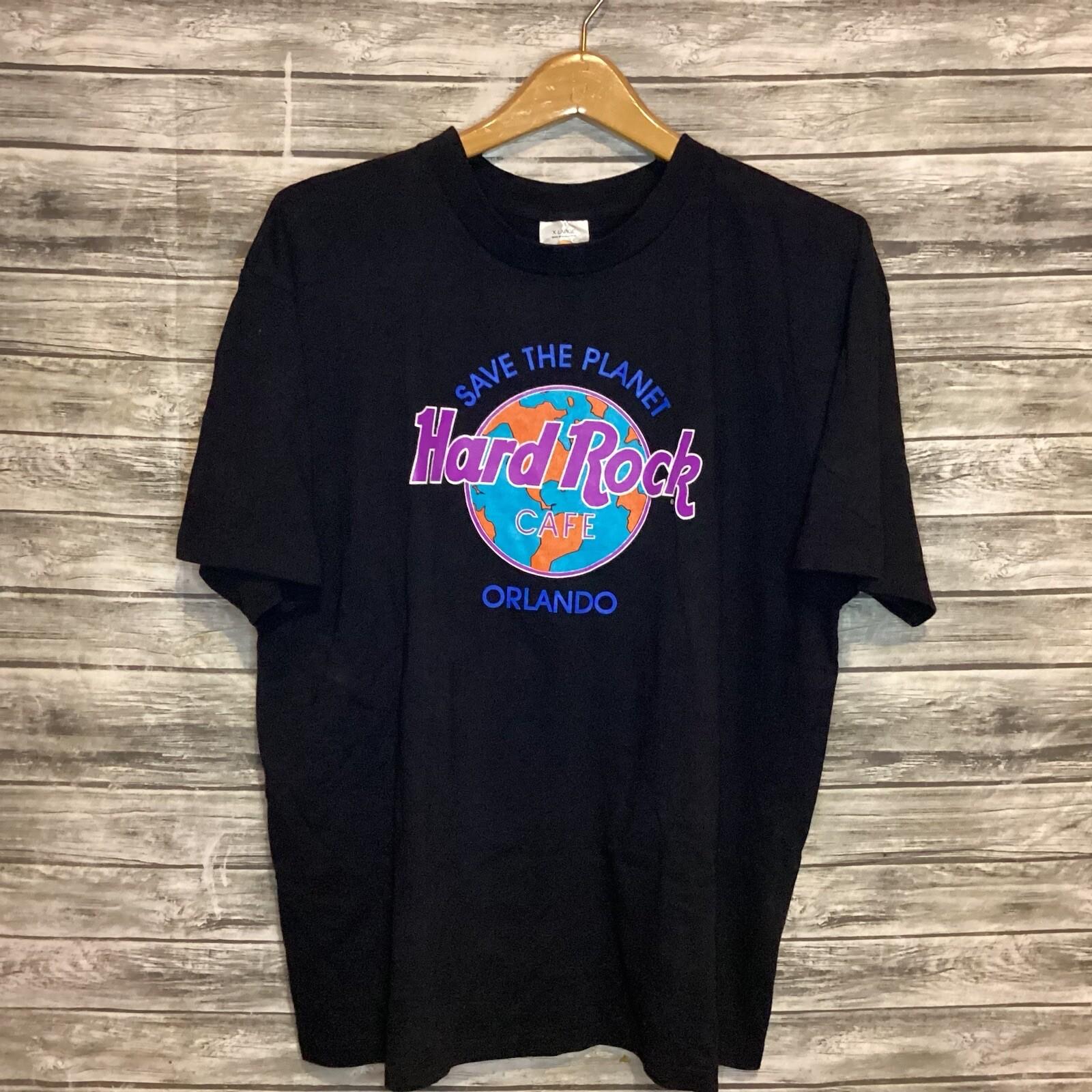 Vintage Hard Rock Cafe Shirt Mens XL Black Orlando Tee Graphic 90s 80s Unisex T-Shirt XXXXL