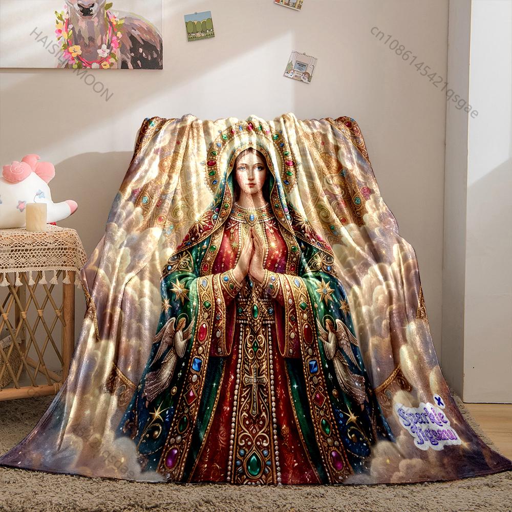 1PC Ornate sacred prayer scene print blanket Prayer blankets for believers suitable for home sofa camping travel car