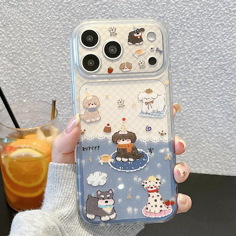 Cute Dog IMD Dual-Sided Phone Case IPhone 13 14 15 16 17 Pro Max Anti-Scratch Drop Protection iPhone 13