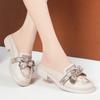Mode Slipper Baotou Halbschuhe Damen Einzelschuhe 2025 Neu Sommer Damen Schuhe Schleife Aushöhlen Mesh Outdoor Sandalen Mode