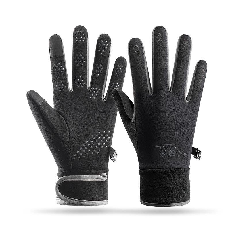 German velvet autumn and winter warm gloves women's outdoor windproof cycling sports non-slip touch screen cold-proof couple gloves men's velvet