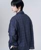 Mubeun Vintage Grunge Check Shirt Navy