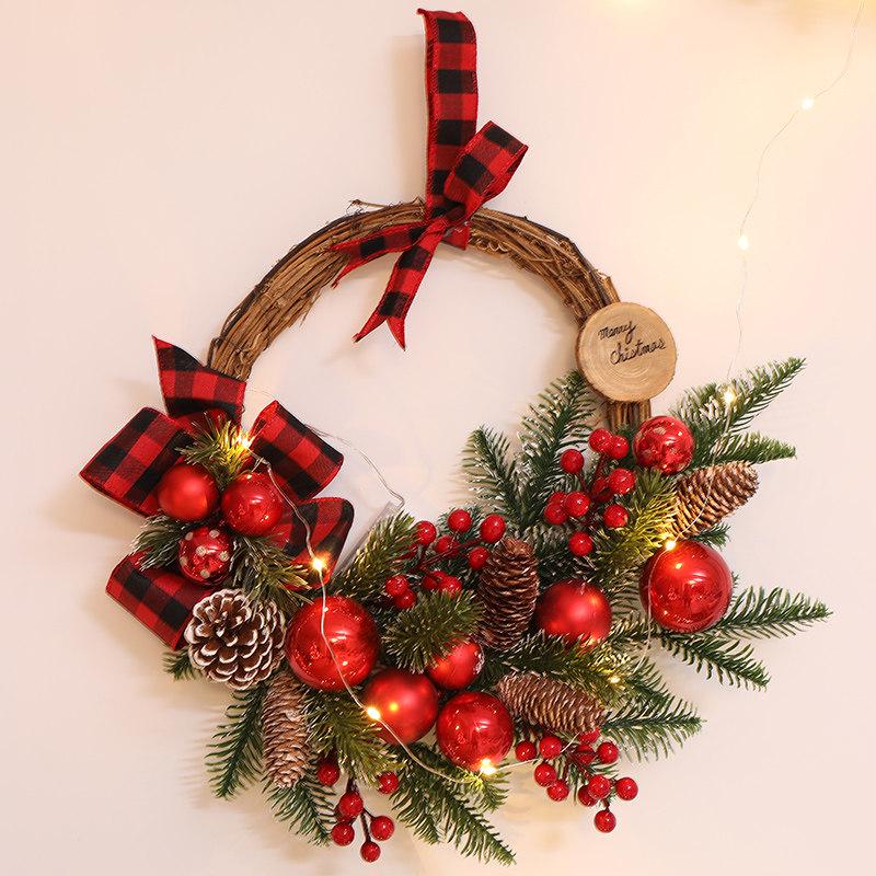 Champagner Gold Weihnachtsdekorationen: Baumkranz, Rattan-Geweih, Wand- & Türdekoration für Hotels & Einkaufszentren