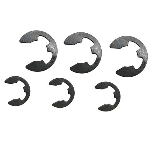 E-type snap rings, set of 120, M1.5-M10, manganese steel, for repairs and securing parts, durable, oil-resistant