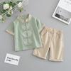 Completo Estivo da Ragazzo a Maniche Corte Stile Cinese per Bambini Hanbok Bello Completo Tang Cotone Lino Sezione Sottile di Abbigliamento Antico