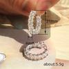 Fashion Micro-Inlaid Square Super Flash Zircon Earrings, Light Luxury Temperament Circle Earrings Women, Versatile Earrings
