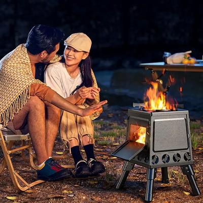 Kuchenka Kempingowa Składany Piekarnik Kempingowy Kuchenka na Drewno Przenośna Kuchenka na Drewno Gadżety Kempingowe do Grilla Gotowania Wody Gotowania
