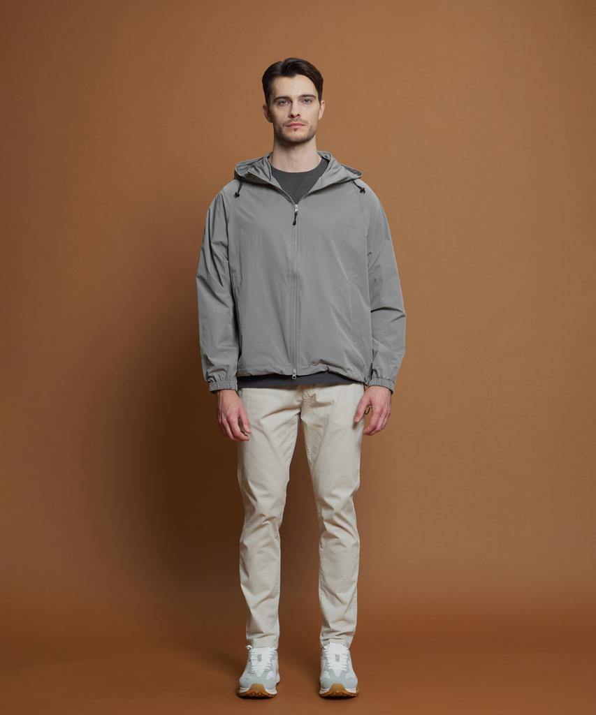 Panicale Grey Light Hooded Windbreaker