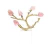 Natural Crystal Stone Sculptures Golden Tree Crystal Tree Brass Metal Branch Ornament Metal Figurine Home Decoration Accessories
