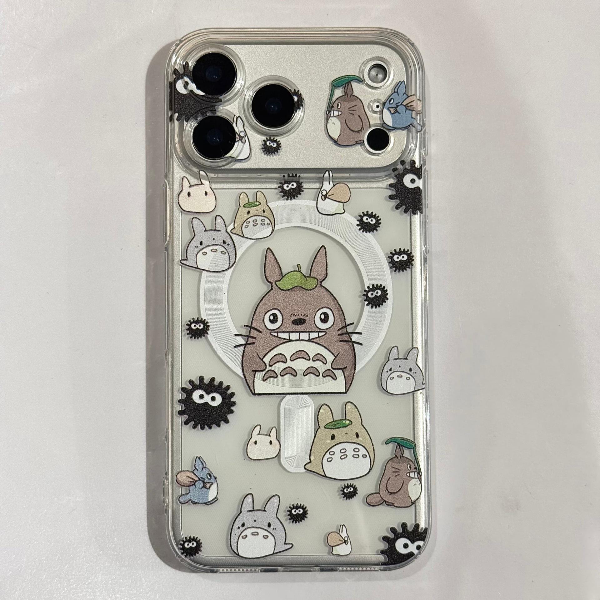 Totoro Creative Cartoon iPhone 17/16 Pro Max Transparent Magnetic Protective Case iPhone 17 Pro Max