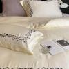 3pcs Embroidered Plants Duvet Cover Set (1*Duvet Cover + 2*Pillowcase, Without Core) Soft Bedding Set, Soft Comfortable