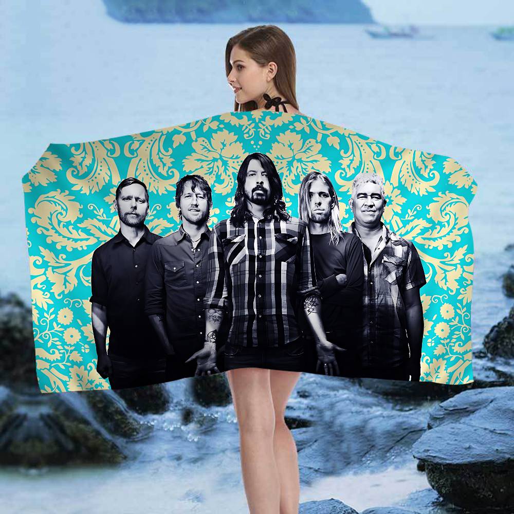 Telo Mare da Spiaggia Banda Rock Classica F-Foo F-Fighters Anime Asciugamano Morbido Assorbente Panno Lavabile Regali per Bambini Per Bambini Viaggio