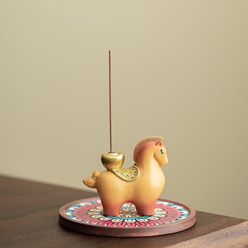 New Resin Material Zodiac Pony Incense Burner Ornamental Design Creative Incense Stick Holder Pony Shape Burner Home Ornament