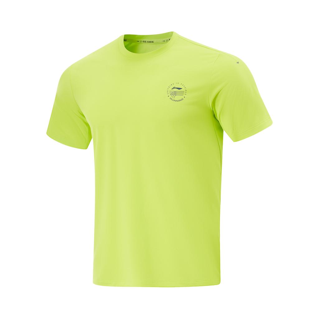 Li Ning Running Series Solid Color Round Neck Comfortable Breathable Versatile Wind Tunnel Breathable Short Sleeve T-Shirt Men Tops ATSV083-3