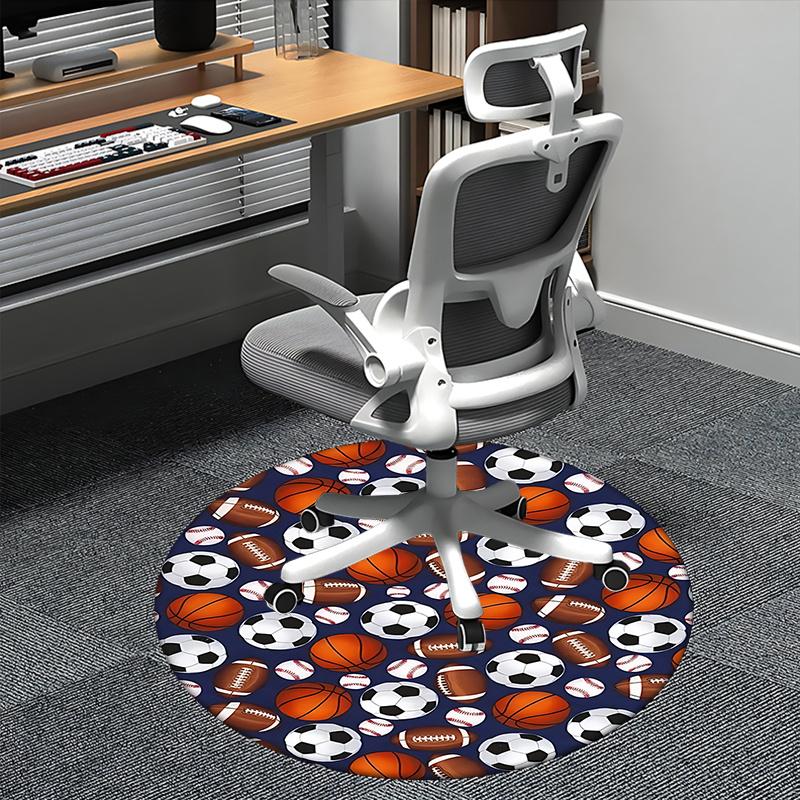 Sportball Bürostuhlmatte, Fußball, Basketball, Football Muster Teppich für Wohnkultur, Büroteppich, Wohnzimmer, Schlafzimmer Geschenk1118058a