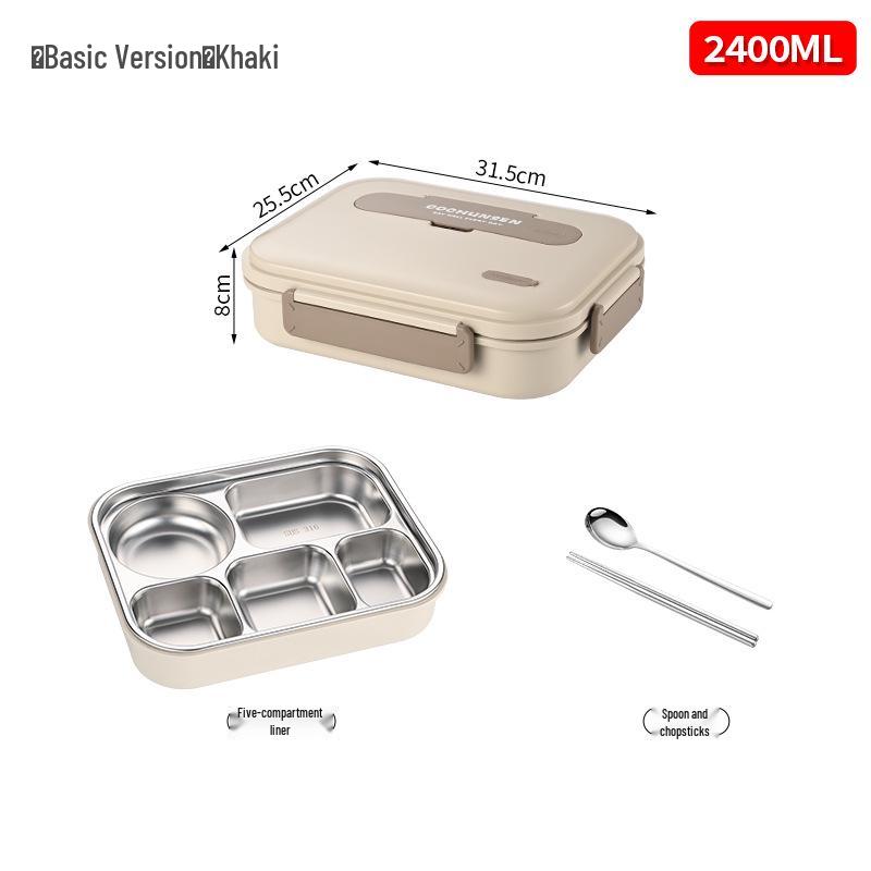 304 Stainless Steel Lunch Box for Adults, Large Capacity Bento with Heat Preservation, Student Meal Container, New Model