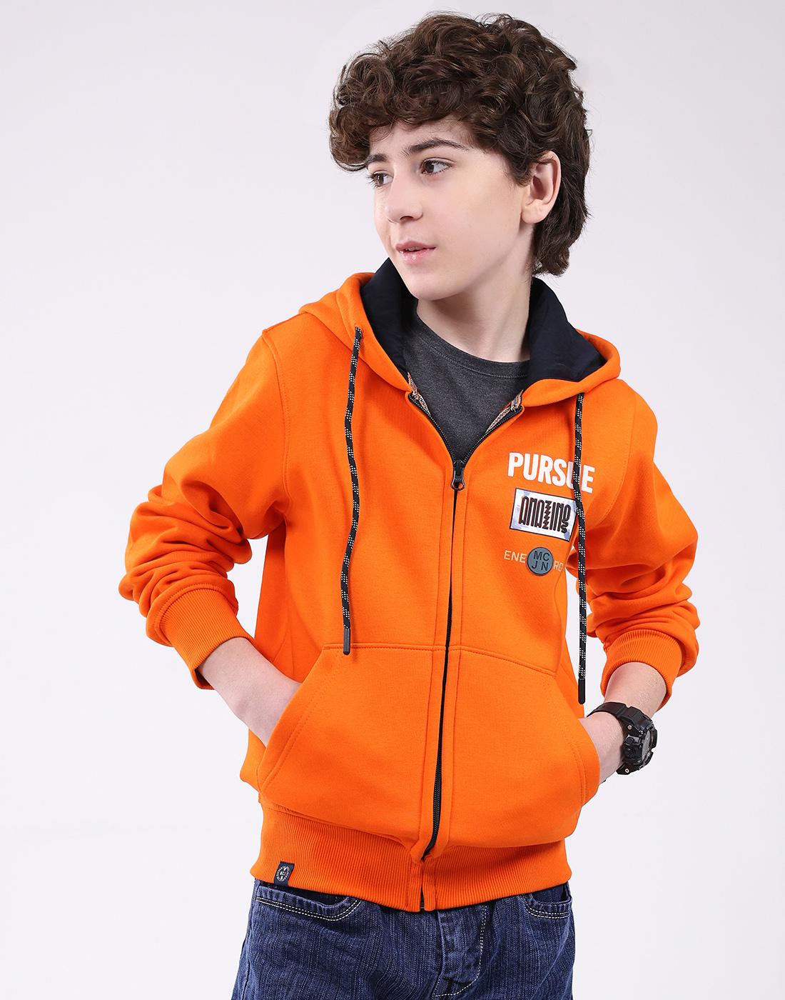 MONTE CARLO Jongens Hoodie met Lange Mouwen 4-5 Years oranje