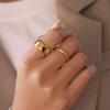 Youthway Minimalist 2 Pcs/Set Wave Shape Stackable Rings For Women 18K Gold PVD Plated Stainless Steel Ring Fashion Jewelry Gift