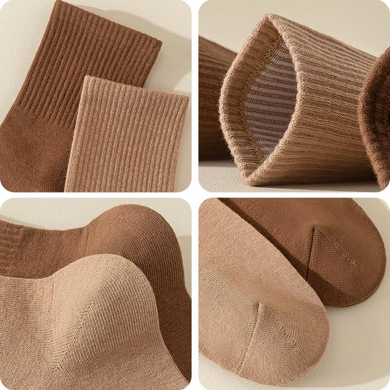 Langsha Women's 100% Cotton Mid-Calf Socks