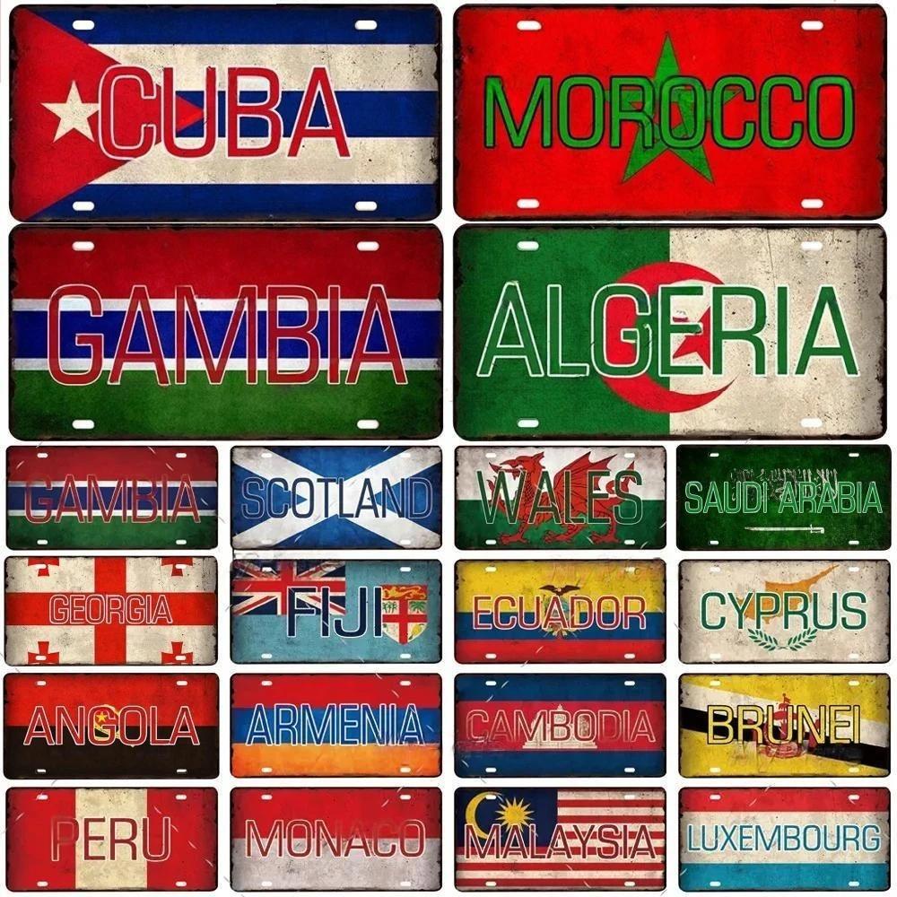 Metal Flag Sign Wall Decor 15x30 Cm Gift for Bar Cafe Office
