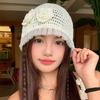 Hollow Out Lace Beanies Hat Handmade Weave Cap Cute Crochet Flower Hat  Girls