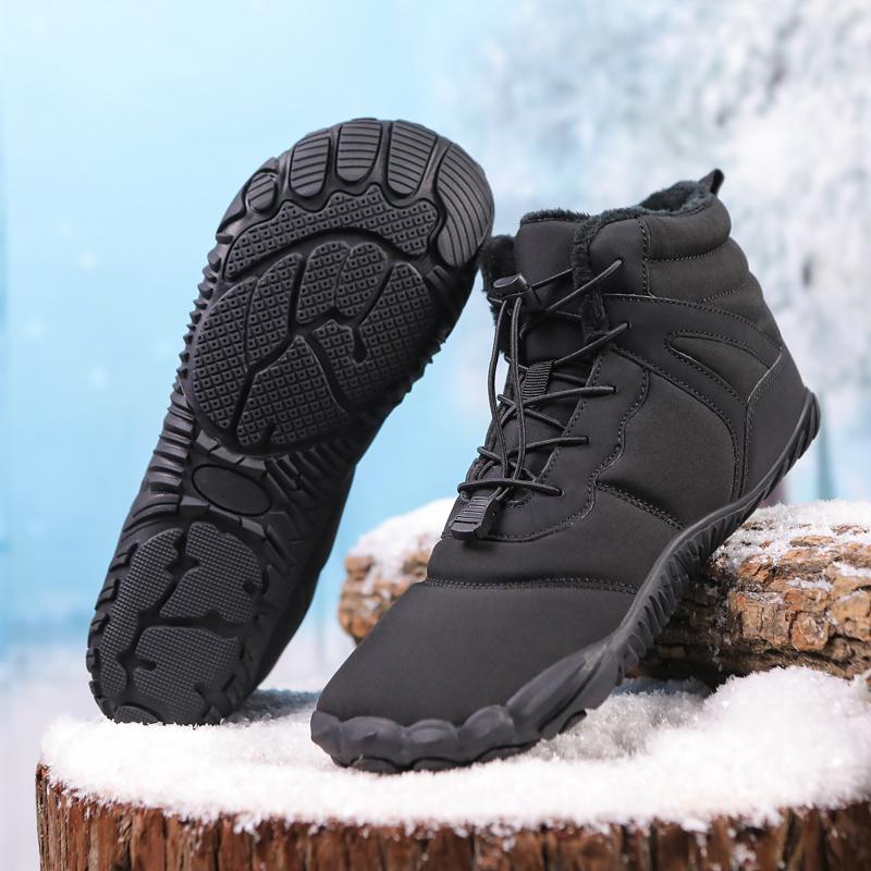 Botas de Inverno Femininas 2025 Mulheres Homens Sapatos Impermeáveis Descalços Botins Quentes de Pele Ténis Outdoor Sapatos Descalços para Caminhadas/Escalada