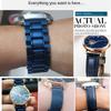 Blue Stainless steel strap substitute Rossini Medal Citizen Armani Longines Blue Cowhide Watch Chain Bracelet 20mm 21mm 22mm