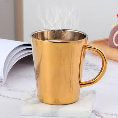 300ml Arany Sörös Poharak Rozsdamentes acél vizespohár kétrétegű teáscsésze Fém Kávésbögre étkészlet Konyhai ivó- és felszolgálóeszközök