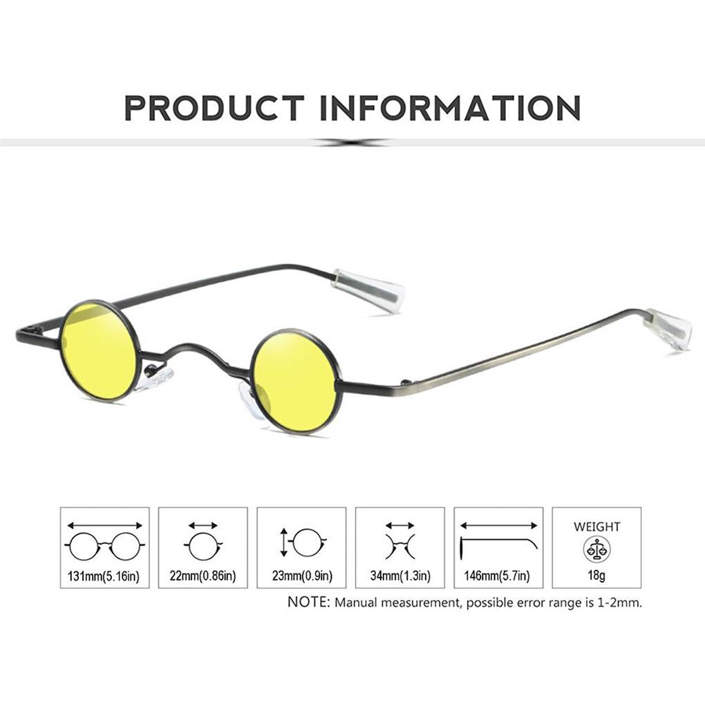 Sunglasses Rock Punk Glass Vintage Style Round Lens Sunproof Unisex Small Circle Hippie Accessories Anti-UV Sun Glasses Outdoor