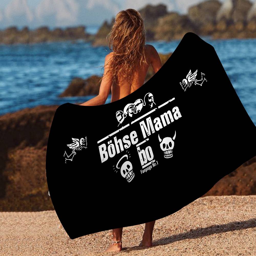 G-Germany B-Bohse O-Onkelz Bath Towel Microfiber Soft Water Absorbing Breathable For Girl Kids Decorative Cartoon Beach Towel