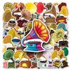50 Phonograph Creative Stickers Personalized Retro Decorative Water Cup Mobile Phone Case Computer Guitar Car Stickers