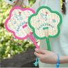 Handmade Hand Cranked Fan Handheld Cute Woven Fan Colorful Manual Straw Hand Fans  Party Decoration