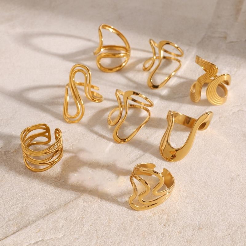 Irregular Dating Rings Adjustable Finger Rings Exaggerated Open Rings Finger Jewelry Suitable for Party and Daily