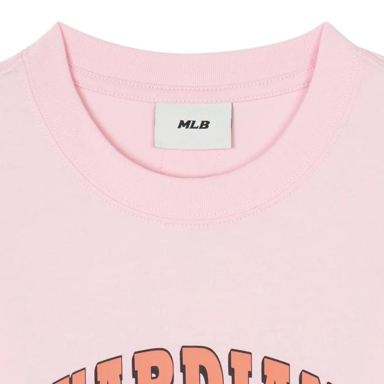 New MLB Drop Shoulder Sleeve T-Shirt Unisex Pink 3ATSE0143-45PKL