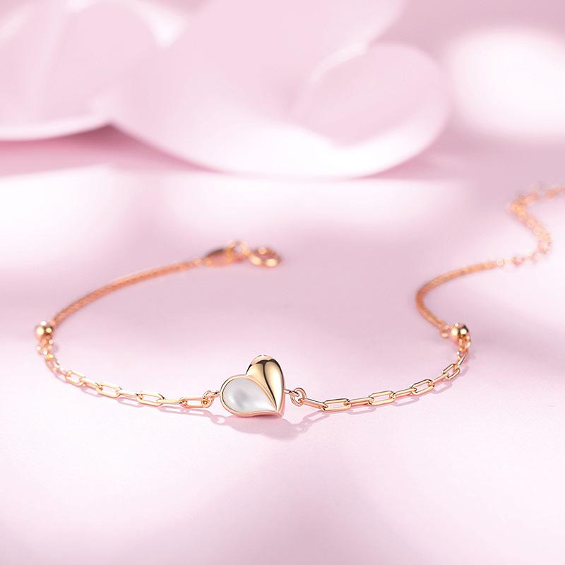 Tancise 925 Sterling Silber Armband Schmuck Geometrische Perlenkette Gliederarmbänder Mode Feines Hochzeitsgeschenk für Freundin Frauen