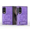 Luxury Business Magnetic Kickstand Leather Phone Case for Samsung Z Fold 8 Wide Shockproof For Magsafe Skin Feel Slim Cover