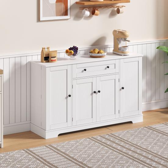 Kitchen Cabinet Multifunctional Buffet 138cm Sideboard with Drawer Shelf Doors And Adjustable Shelves Buffet Modern Design Anti-Tip Protection