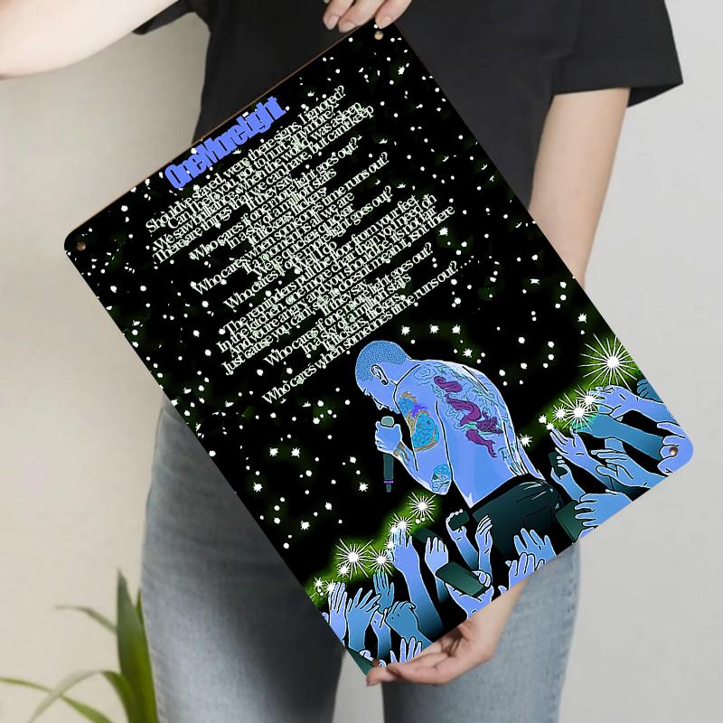 

Custom Music Theme Metal Iron Painting Concert Starry Sky Lyric Decorative Wall Art for Home 20x30cm（7.8x11.8inch）