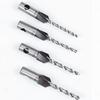 4pcs Countersink Drill Bits With Depth Stop Adjustable Hex Shank Drilling Tool Woodworking Drill Bit Hole Punch Router Bits