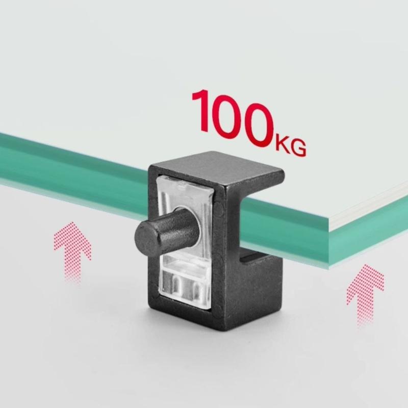 4 Stück Mehrzweck-Verstellbare Glas-Klemmenhalter für Vitrinen Schränke und Paneele aus robusten Zinklegierungs-Materialien