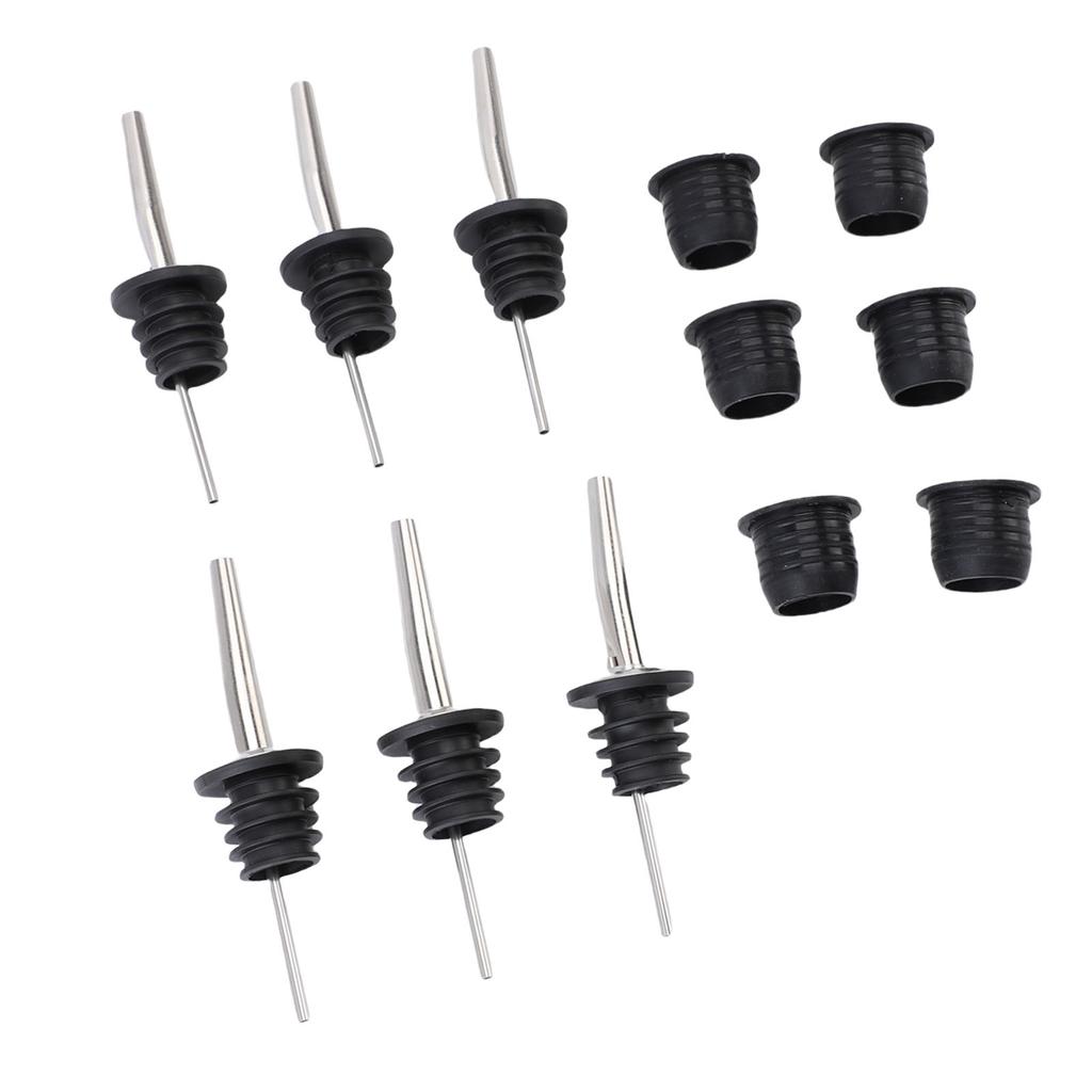 Nalévací hubička na likér a adaptér Nerezová ocel Silikon 6KS Nalévače na hrdlo láhve a 6KS Adaptérů