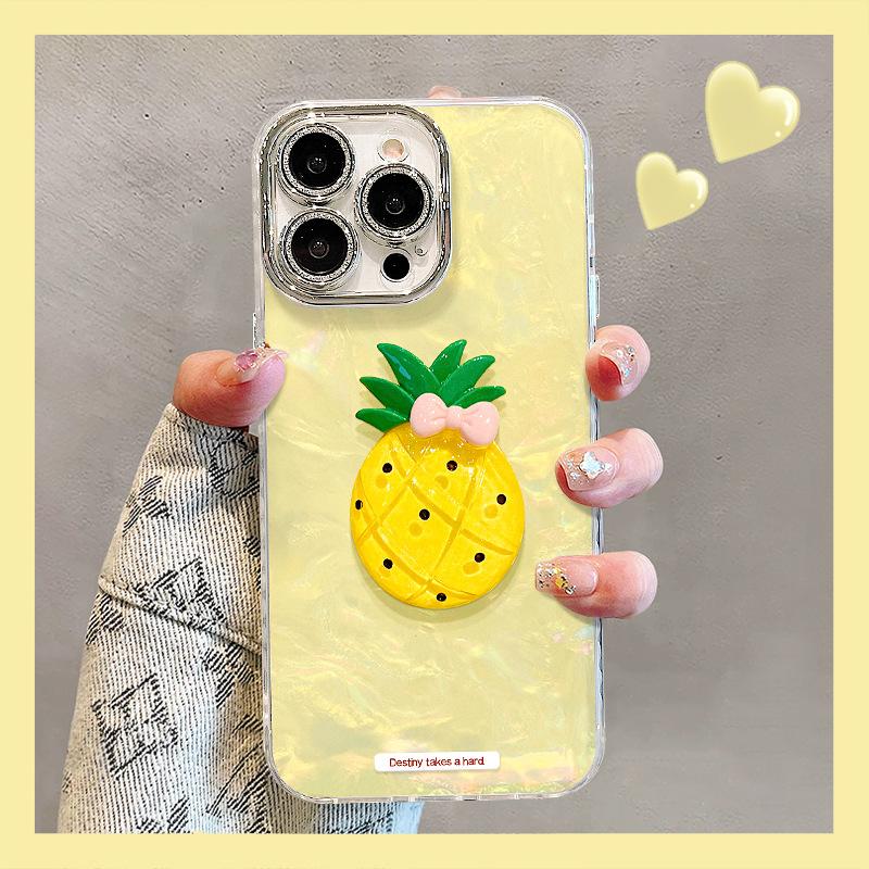 Pineapple Doll Is Suitable for Apple 16promax Mobile Phone Case 15 Summer Small Fresh 13 All-inclusive Lens Film 14 Huawei