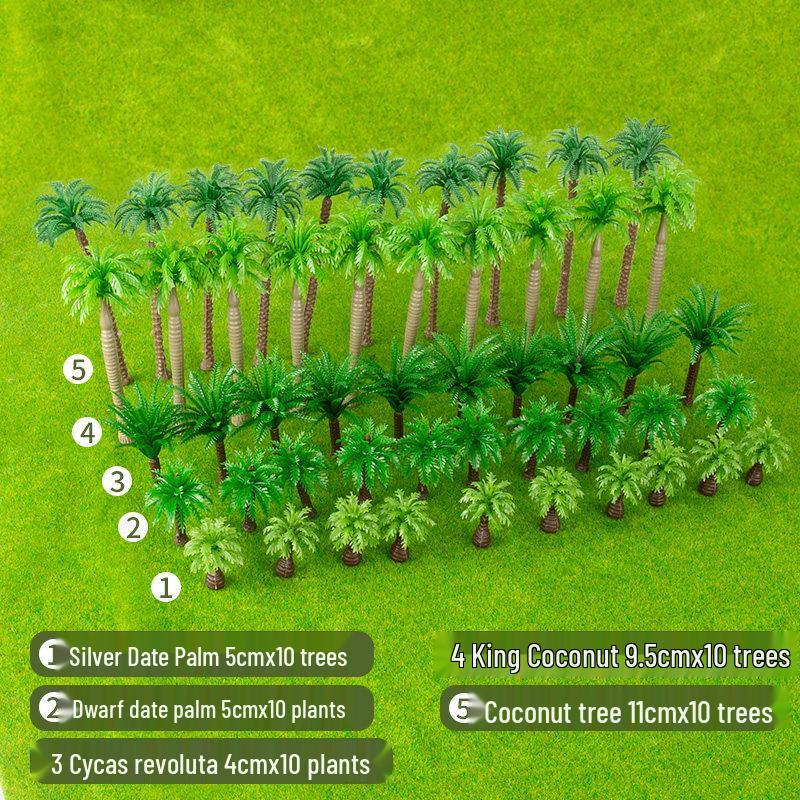Mini DIY Model Train Landscape Tree Set - Simulated Plastic Trees for Sand Table Crafting
