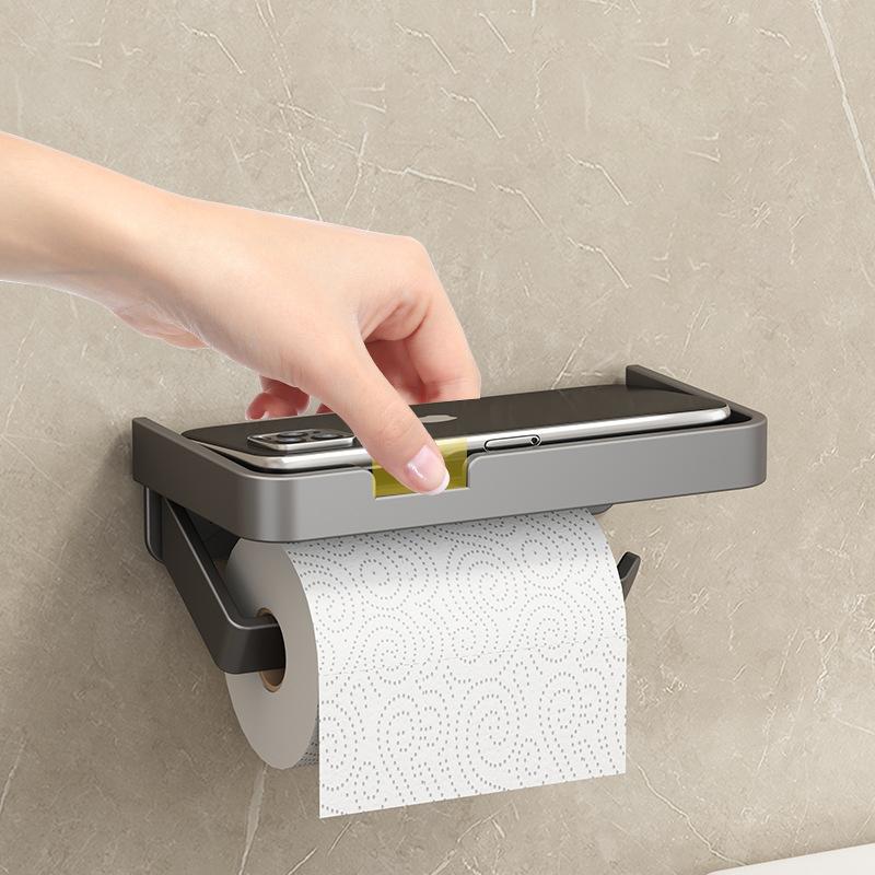 Fashionable and Elegant Wall Mounted Toilet Paper Holder Stainless Thickened Storage Rack Bathroom Toilet Paper Roll Holder