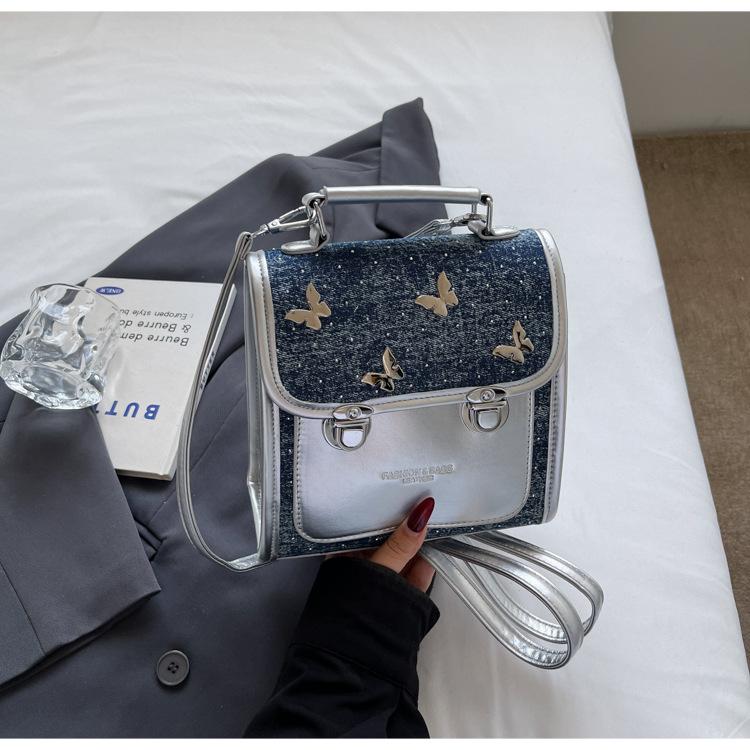 Trend backpack women's 2025 summer new color matching butterfly premium sense niche simple commuter handbag