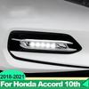 For Honda Accord 10th 2018    ABS Carbon Car Styling Front Fog Light Lamp Decoration Cover Trim Frame Sticker Strip