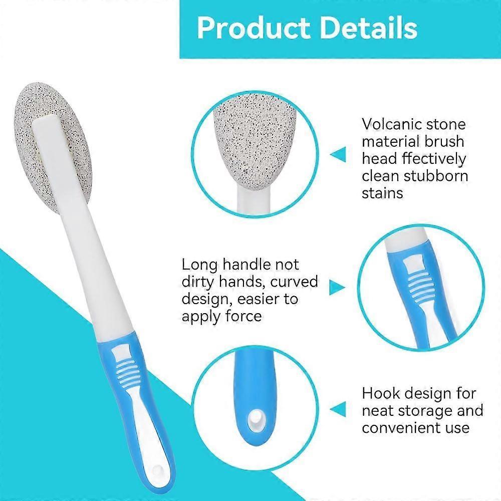 Toilet Cleaning Pumice Stone, Stains Hard Water Ring Remover Bathroom Cleaning Brushes Toilet Pumice Stone with Handle for Toilets, Bathtubs, Pool