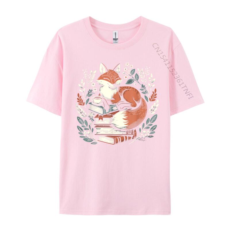 Cute Cottagecore Floral Fox Aesthetic Women Premium Cotton Printed Tops Shirts New Arrival Adult T-Shirt Slim Fit Tops Shirt